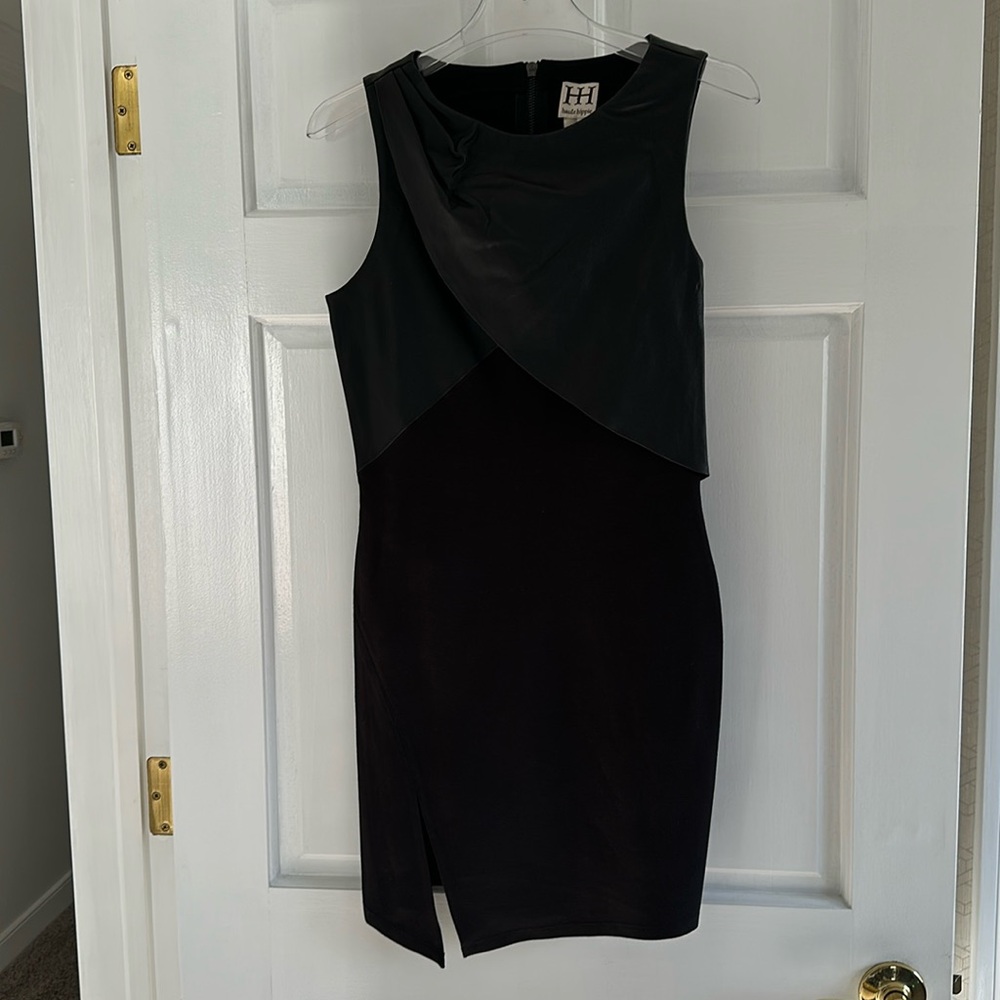 Haute Hippie dress Lamb Leather bodice,
Sleeveless size 4 dress. Show stopper!